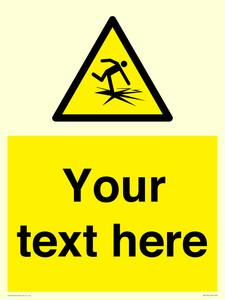 Custom warning thin ice